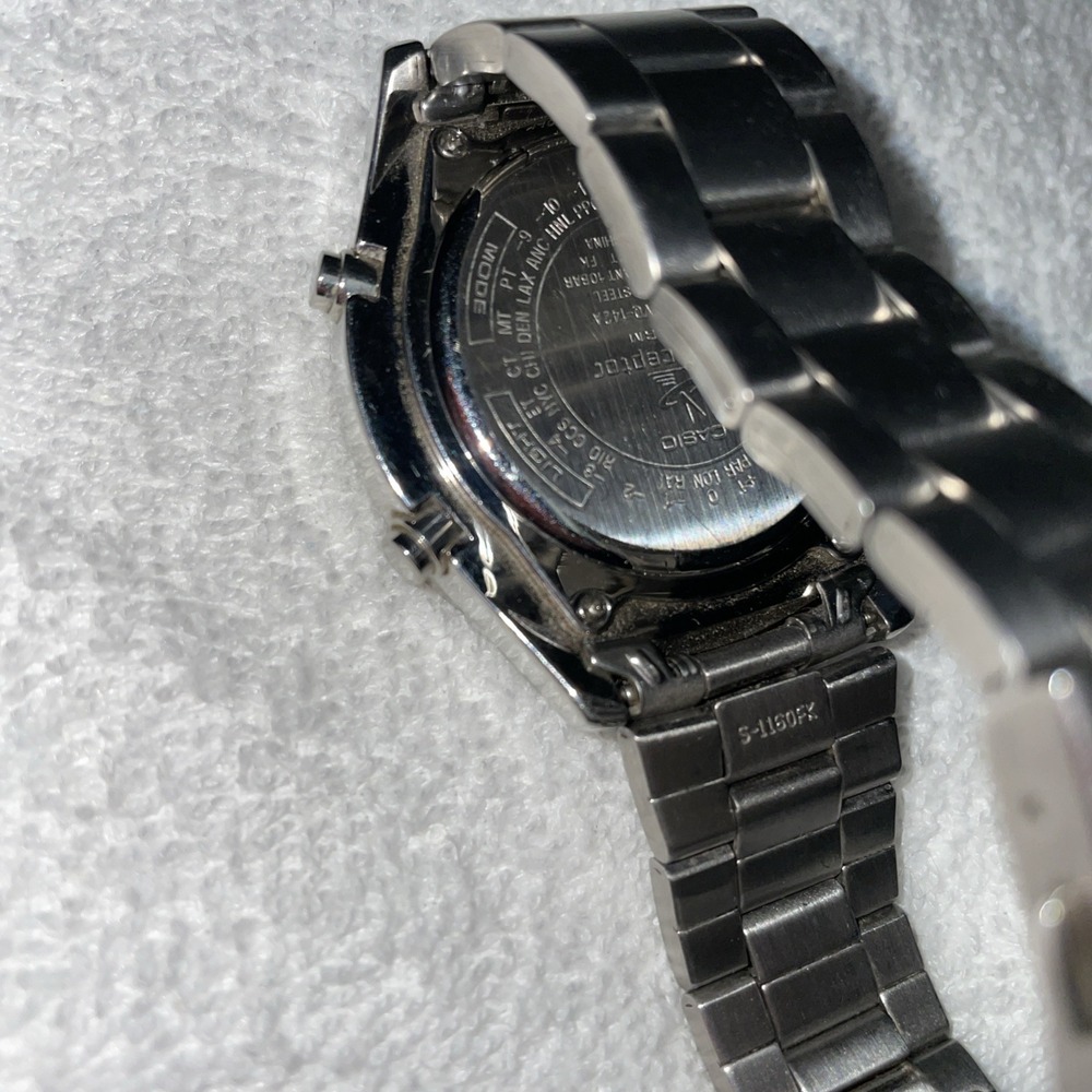 CASIO WAVE CEPTOR #4756 WVQ-142A Men's Watch Alarm 44mm Needs Battery #1 - Picture 8 of 14